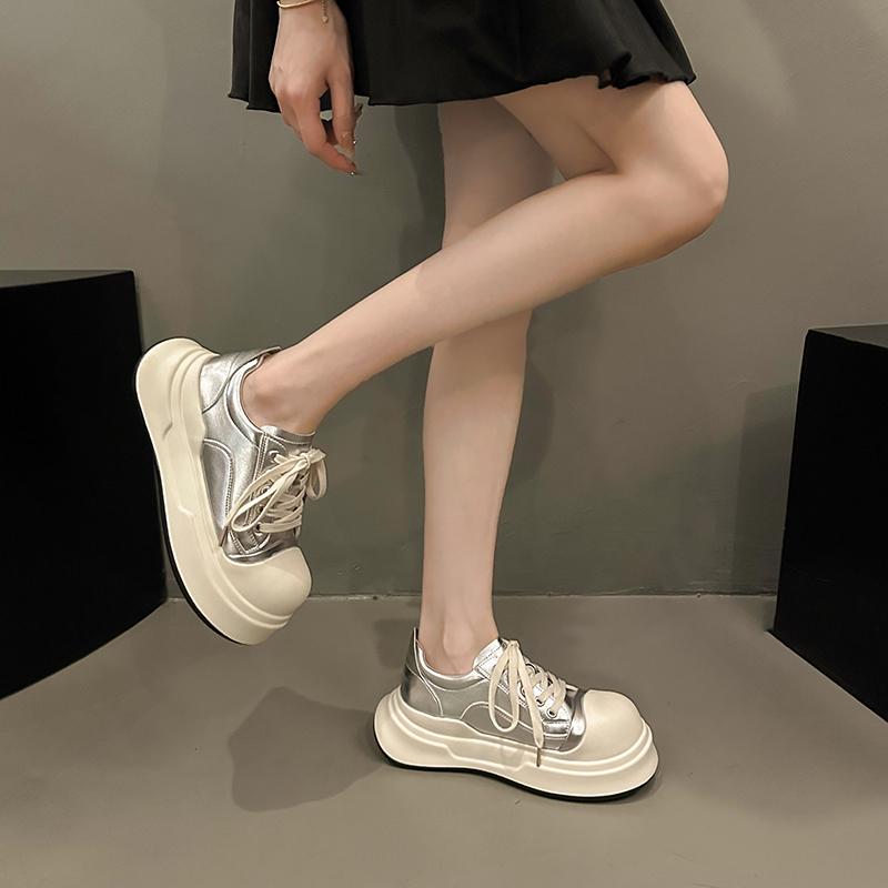 Fashion Classic Large Size Thick-Sole Big Toe Sports Shoes INS Style Casual Vulcanized Shoes Round Toe Platform Height Increasing Shoes