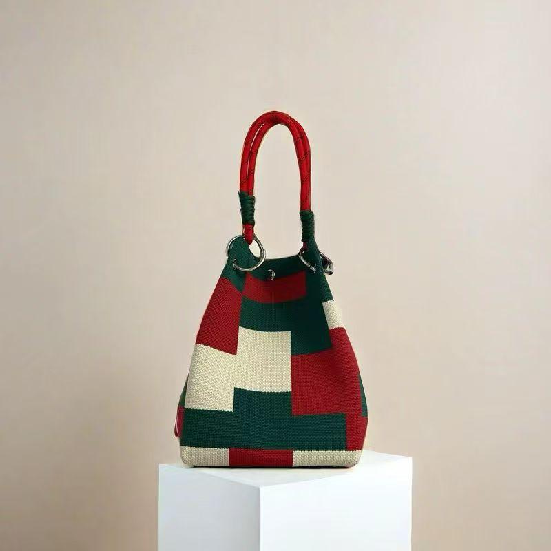 New Woven Ring Buckle Bag Knitted Bag Three-dimensional Magnetic Buckle Handbag Handbag Handbag Knitting