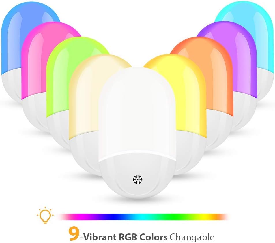 EU Plug RGB LED Night Light Night Light RGB Touch/Remote Control/Sensor Kids Light Energy Saving