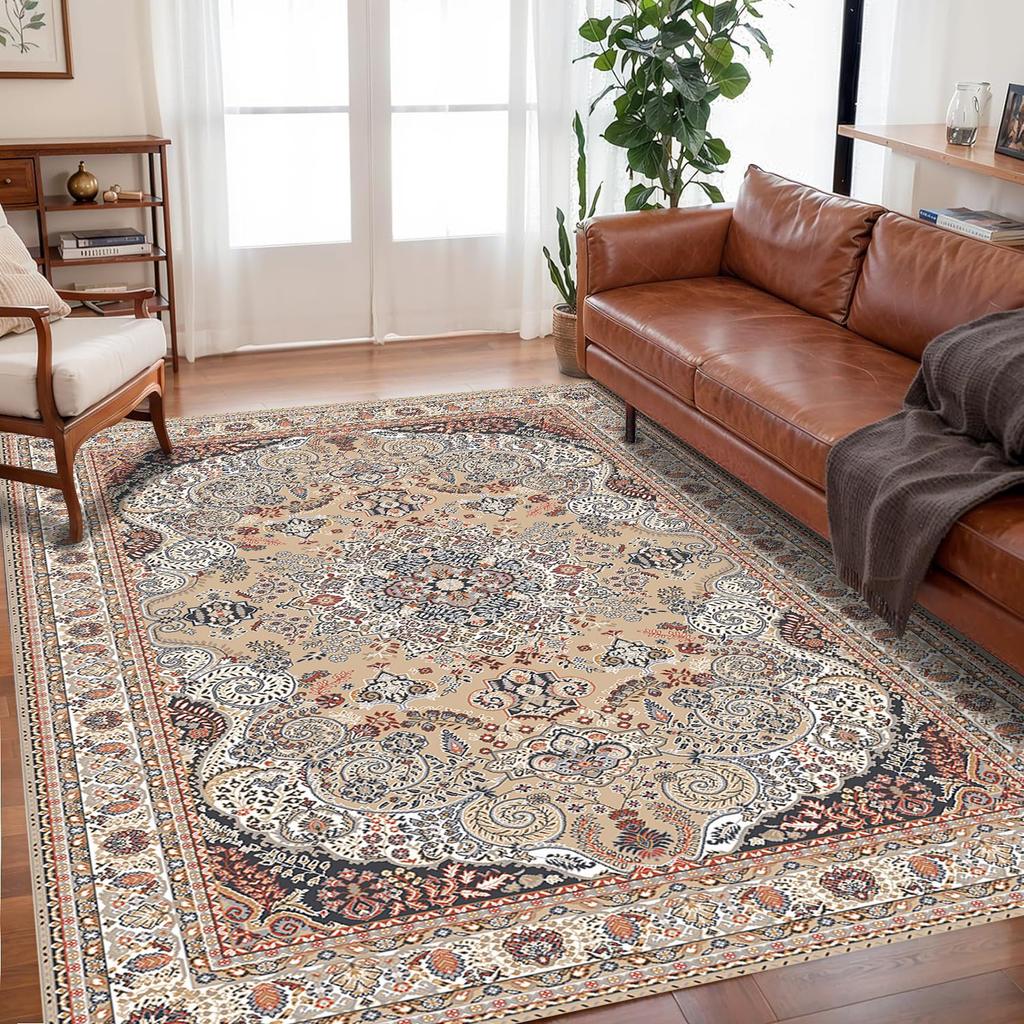 Bohemian Crystal Velvet Rugs, Living Room Coffee Table, Sofa Carpet, Study, Bedroom, Waterproof and Dirt Resistant Carpet