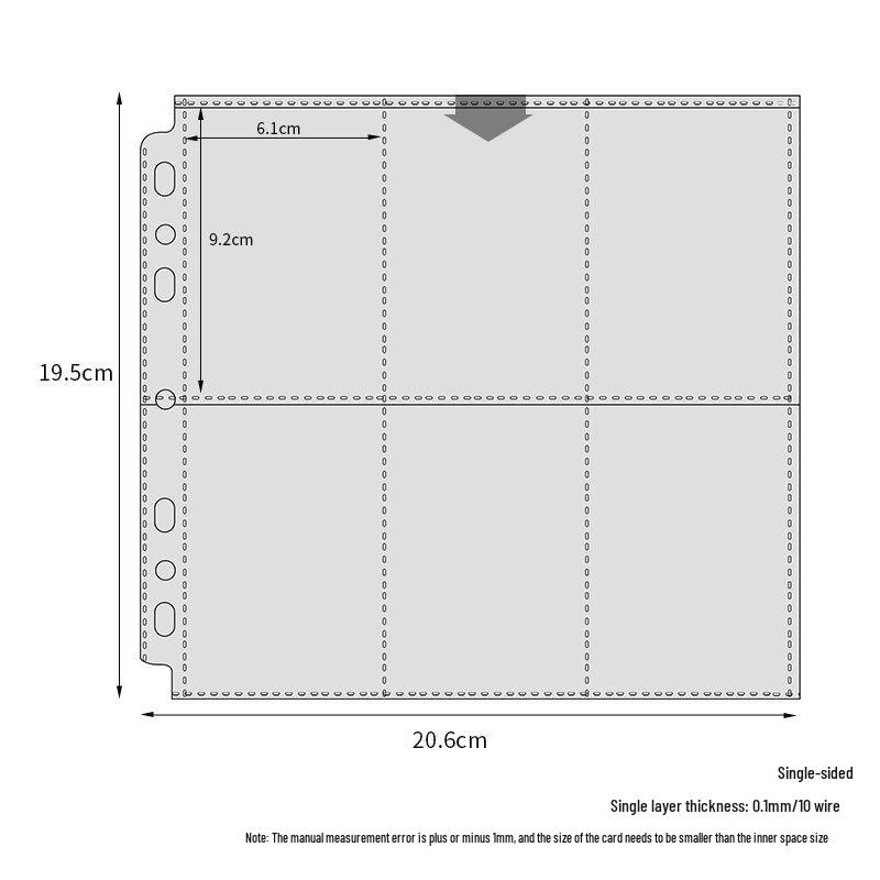 Transparent Card Album Inner Pages for A4/A5/A6/A7 Binders - Nine & Four Pocket Star Fandom Card Storage Refills