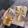 Warm Golden Cute Apple For Samsung Galaxy S 21 S22 S23 Plus S24 Ultra S20 FE 25Ultra S21+ S9+ 22Plus Golden Glass Phone Case