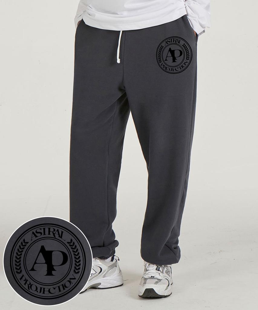 ASTRAL PROJECTION Sporty Emblem Comfortable Training Sweat Jogger Pants_Charcoal