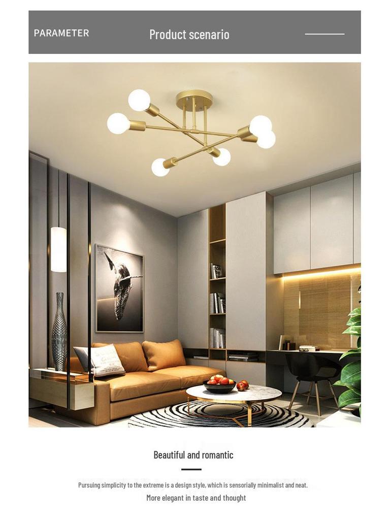 Modern Minimalist Nordic Branch Chandelier for Living Room, Dining Room, and Bedroom