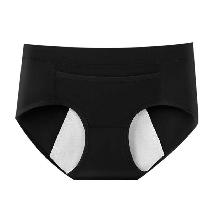 Period Panties Women's Menstrual Underwear Waist Briefs with Front Pocket Design, Absorbent Gusset, Breathable Cotton Blend Wear