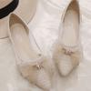Xianfeng Student Pointed Mesh Breathable Spring Single Shoes Versatile Shallow Mouth with Skirt Wear Flat Shoes