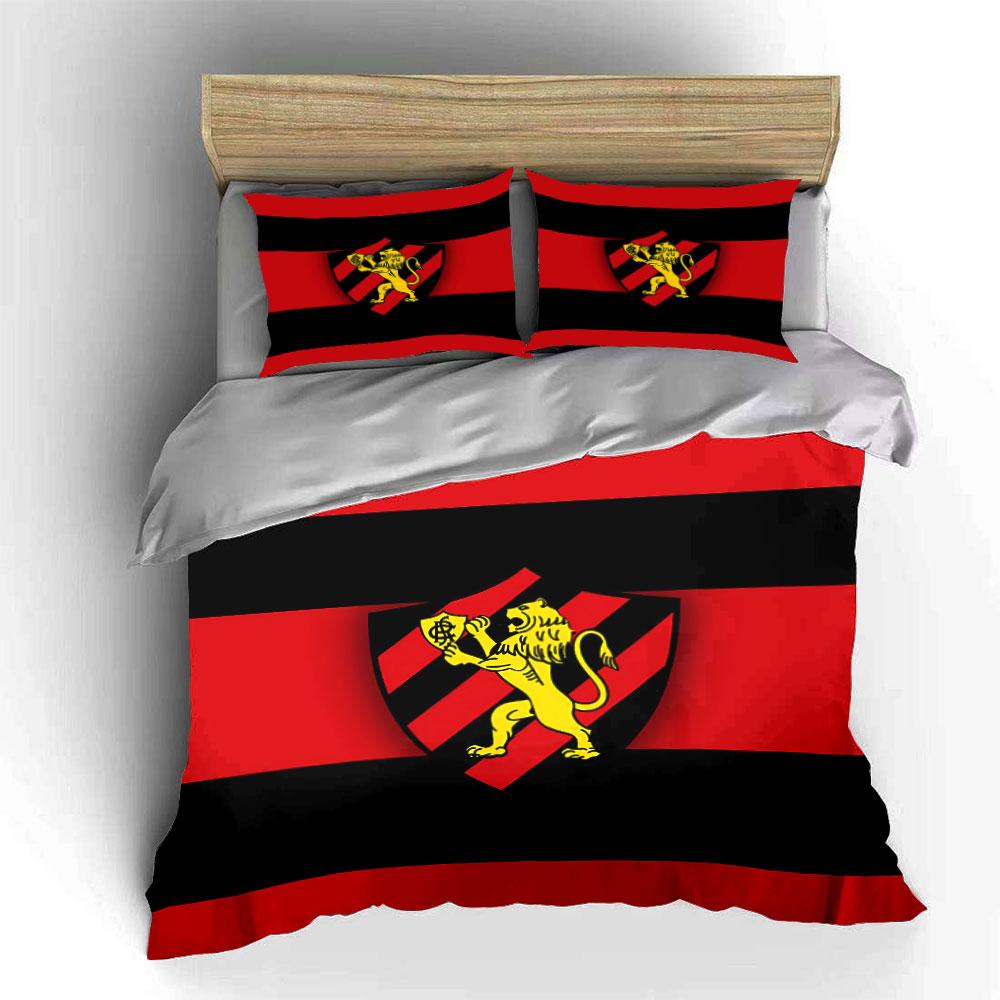 "Red Black Striped Lion Set" Bedding Duvet Cover Set Duvet Cover Pillowcases (1 * Duvet Cover 2 * Pillowcases, without duvet insert)