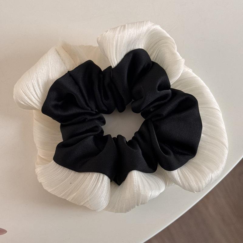 2025 New High-end Simple Bow Satin Large Intestine Ring Headdress Bridal Hair Ring Women's Temperament Accessories