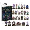 Advent Calendar Fantasy Box with 24 Mini Acrylic 2D Ornaments, Christmas Countdown Unique Collection Items Desktop Micro Landscape Decoration,