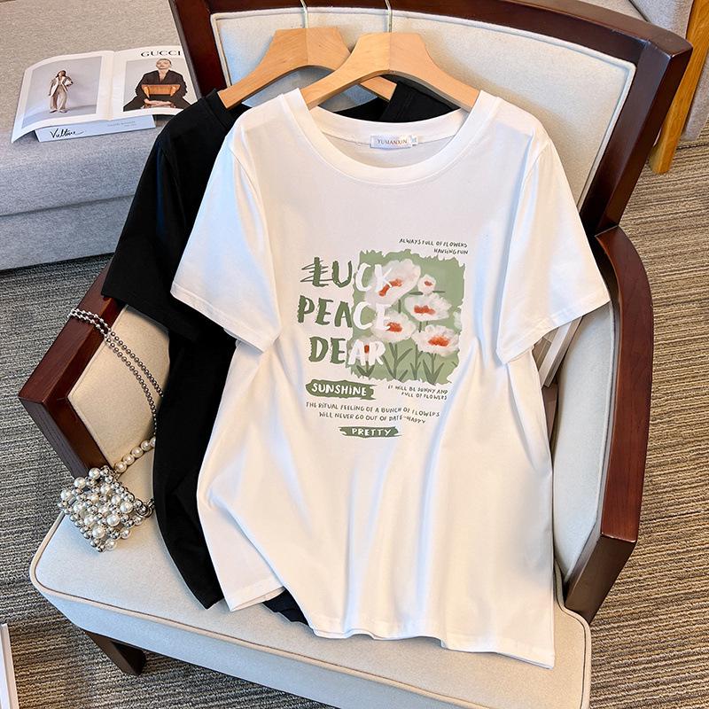 Plus Size Slimming Mid-Length Short-Sleeve Women s T-Shirt 3XL