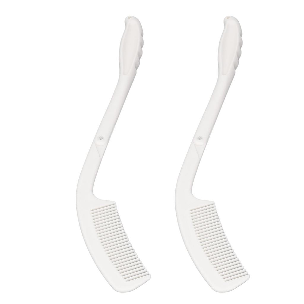 2pcs Long Curved Handle Comb Fodable Portable Convenient Hair Care Comb for Elderly Disabled People