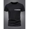 Sommer Herren 100% reine Baumwolle lässig Sport locker übergroß einfach Buchstabenmuster bedruckt Rundhals Kurzarm T-Shirt Top