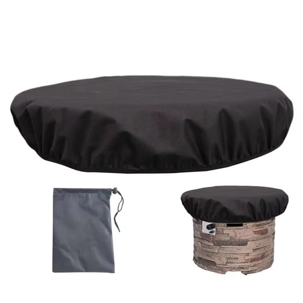 Weather Resistant Firepit Cover Waterproof Outdoor Fireplace Cover  Built-in Stone Firepits
