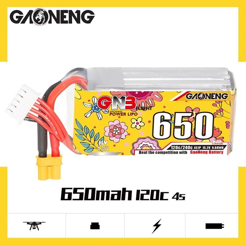 GNB 4S 650mAh 120C/240C 15.2V HV Lipo Battery XT30 Plug for FPV Cinewhoop Helicopter Airplane Freestyle Drone