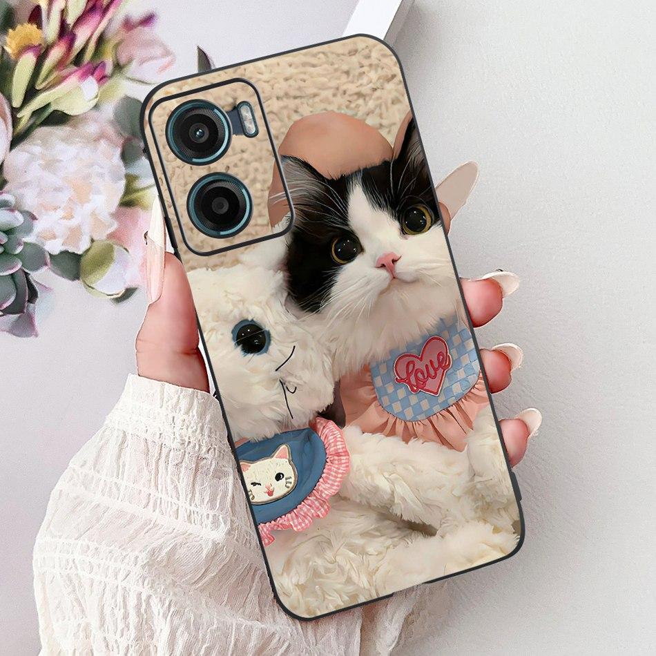 For Motorola Moto G05 G15 E15 2024 Floral Butterfly Phone Case For MOTO G05 G15 E15 4G Black Silicone Soft Lightweight Case