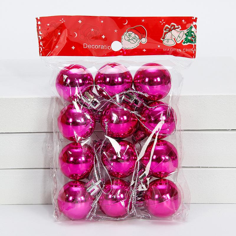 12pcs 3cm Christmas Ball Christmas Tree Ornament Hanging Pendant Glitter Baubles Balls Home Christmas Decoration New Year Gift
