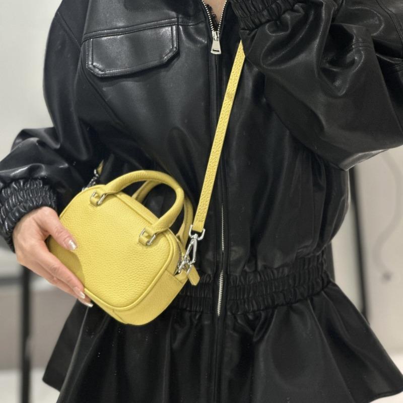 Bowlingtas, Boston Echte Leren Handtas, Niche Enkelvoudige Schouder Crossbody Tas