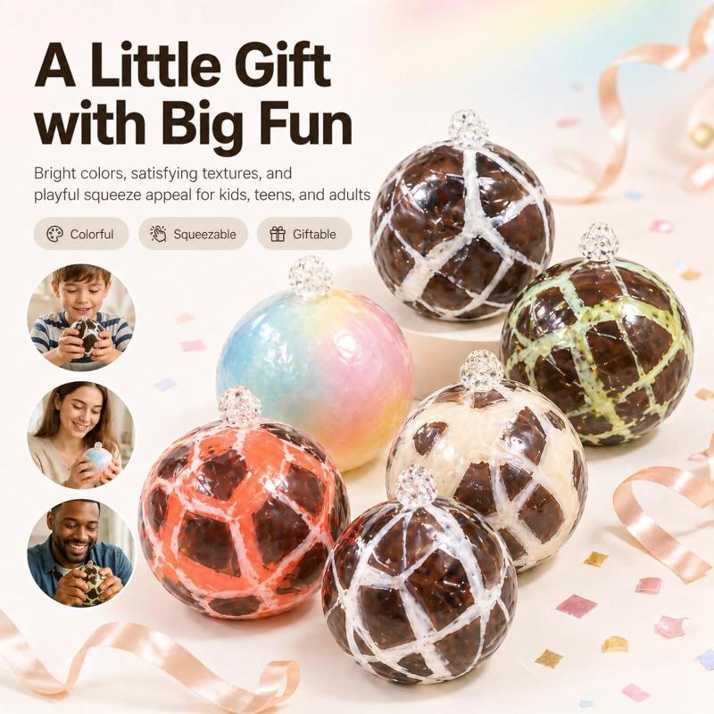 Wax Cracking Squishy, Crunchy Chocolate Squishy Ball, Soft Sensory Squeeze Toy for Stress Relief