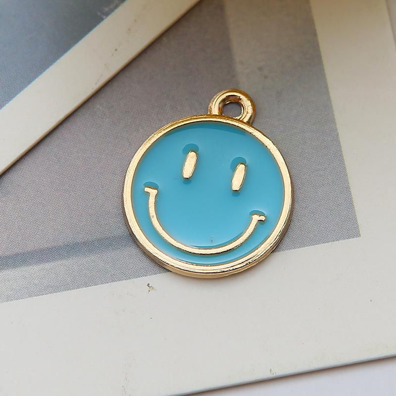 Korean-Style K Gold Alloy Cartoon Smiley Face Charms: Cute DIY Earrings, Bracelets, and Pendants.