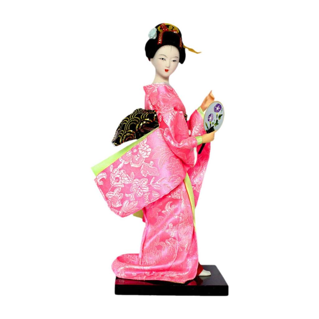 Japanese Kimono Doll Figure Centerpiece Desk Ornament Collectible Statue Lady