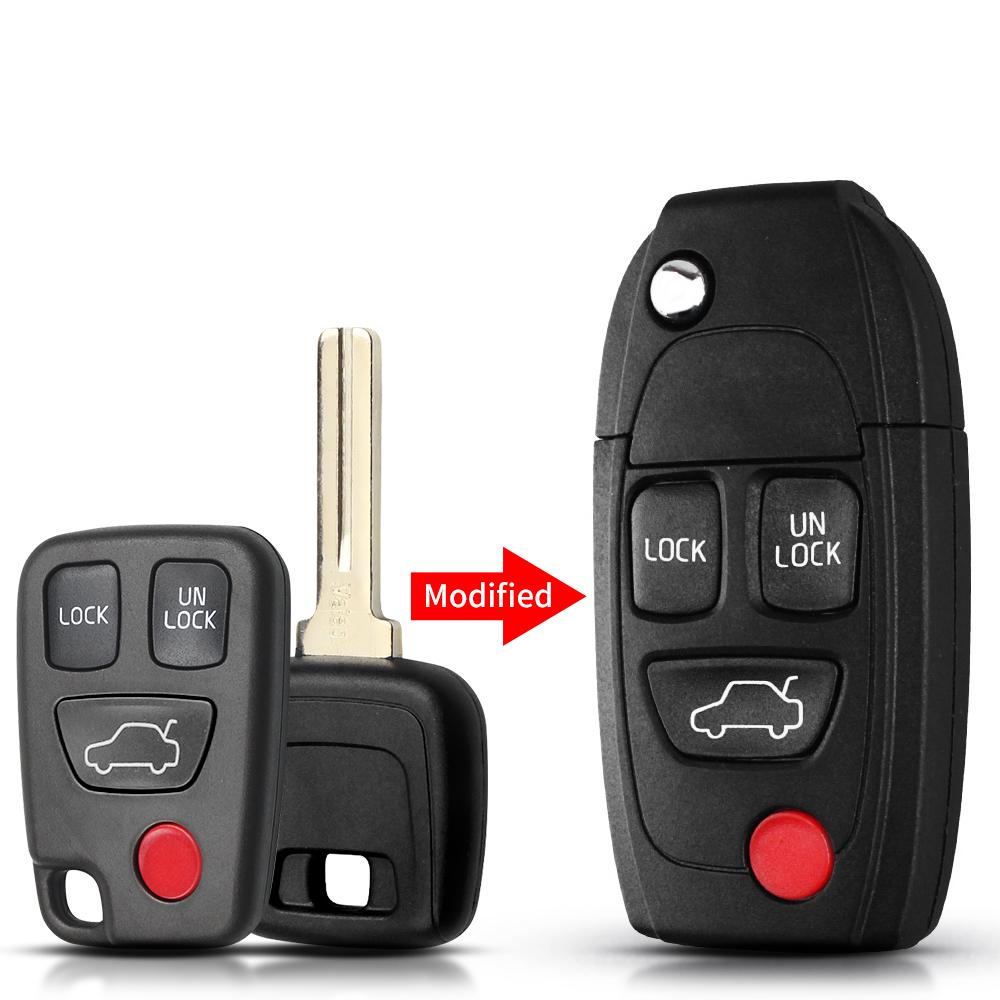 New Replacement 2 3 4 5 Buttons Remote Flip Folding Key Shell For Volvo Xc70 Xc90 V50 V70 S60 S80 C30 Fob Car Key Case