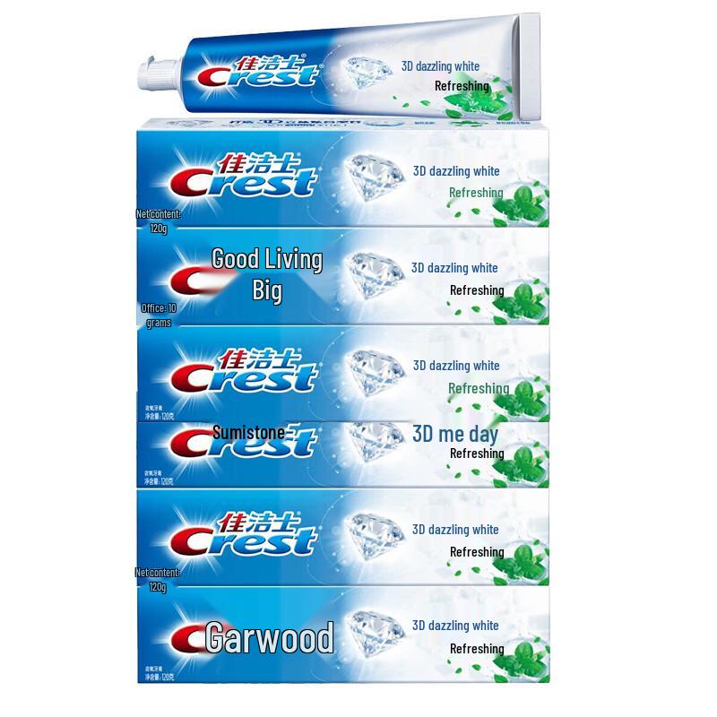 Crest 3D White Fresh Mint Toothpaste - Family Pack (6x120g)