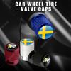 Auto CNC Aluminium R Design Schweden Flagge Emblem Für XC40 V90 S60 S80 S90 XC60 XC90 4 Stück Reifenventil Luftanschluss Ventilschaft Abdeckkappen