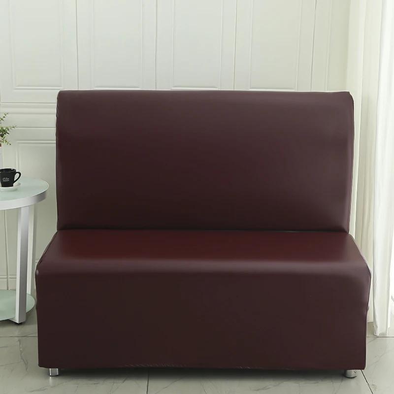 Ärmelloser Sofabezug Hotel Restaurant Zuhause Internetcafé Café Stretch-Überwurf All-inclusive PU-Leder Spandex Couchbezug