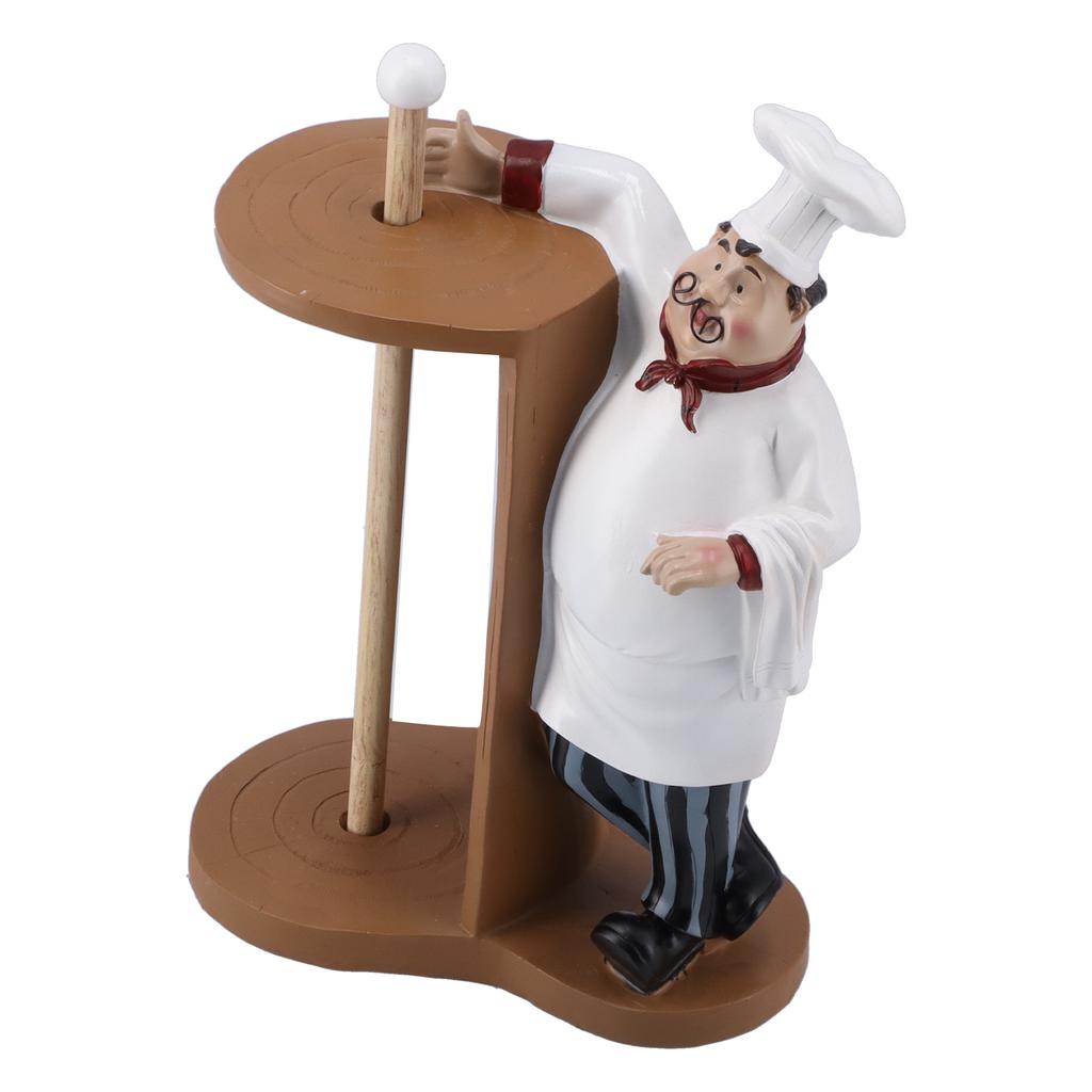 Kuchařská figurka Bytové zařízení Stolní Restaurace Hotel Bar Držák na roli papíru Kuchař Pryskyřičná dekorace