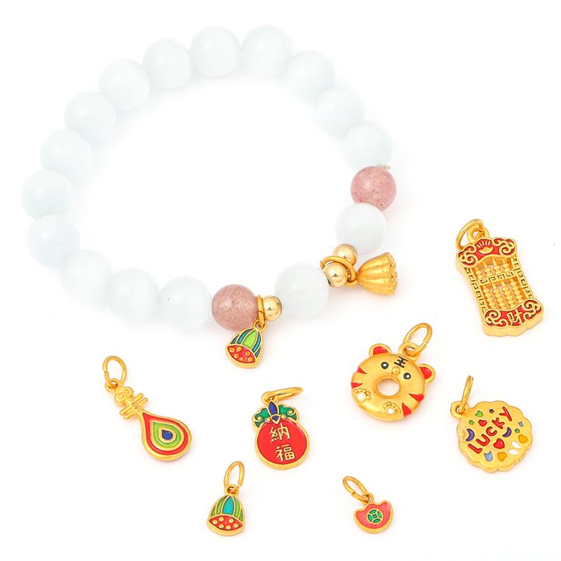 Enamel Colored Sand Gold Copper Gilded Pendant For DIY Necklace Bracelet Earrings Jewelry Making Craft Accessories