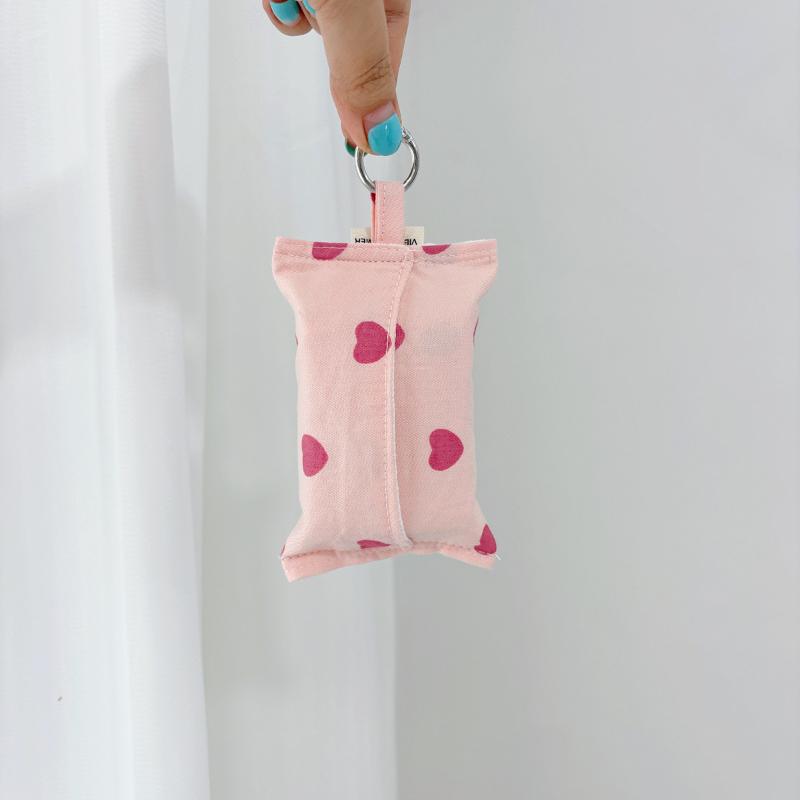 Korean Cute Polka Dot Handmade Lace Mini Tissue Bag High Appearance Portable For Out Storage Hanging Bag