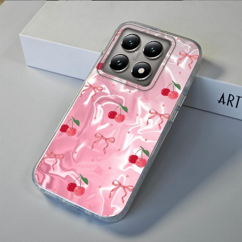 Pink Cherry Bow Leopard Star Heart Girls Women Phone Case For Xiaomi 14T 13T Pro 14Tpro 11 Lite 5G NE Shockproof Fundas Cover