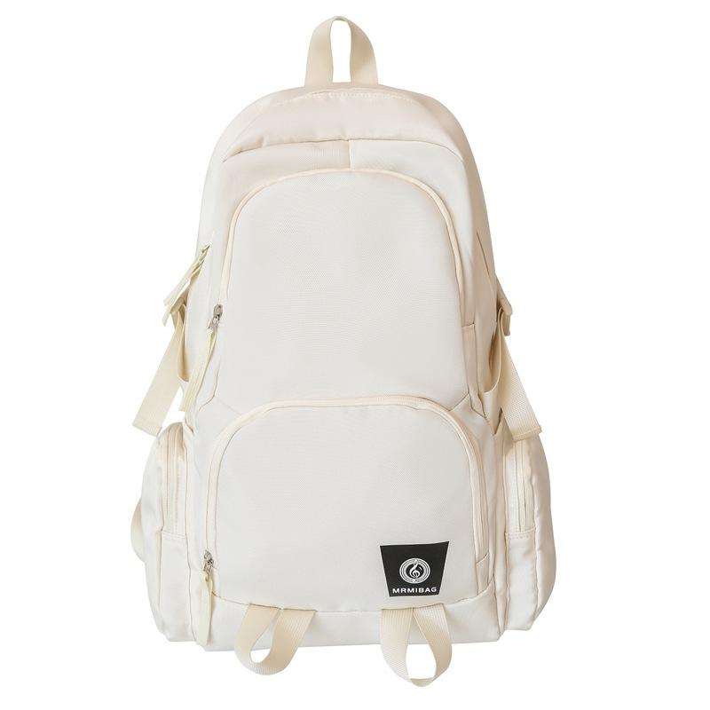 Men's Sports Backpack Women's Large Capacity Backpack Solid Color Student Schoolbag