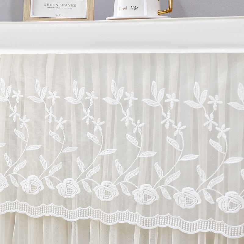 Translucent Cabinet Curtain Embroidered Lace Living Room Partition Kitchen Cabinet Dust Cover Multifunctional Home Decoration