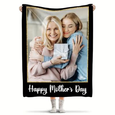 1pc Gifts For Mom Blanket Customized Pictures With Photos Blankets Anniversary Mom's  Gift  We Love You Throw Blanket