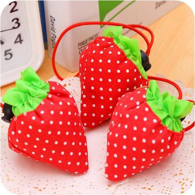 Strawberry Shopping Bag Strawberry Bag Portable Folding Bag Tote Bag Floral Cloth Square Bag Folding Shopping Bag