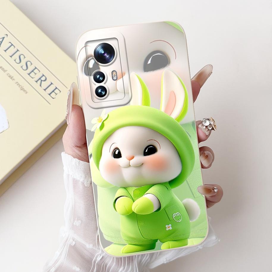 For Xiaomi 12 Pro Case Mi 12 12X 12S Cover Cute Cartoon Rabbit Panda Soft Silicone Lens Protective Cases For Xiaomi 12S Pro Capa