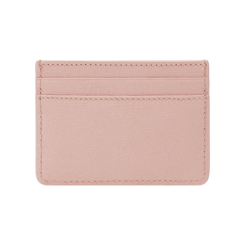 Gucci Letter Logo Five Card Slots Leather Card Holder Women's Light Pink