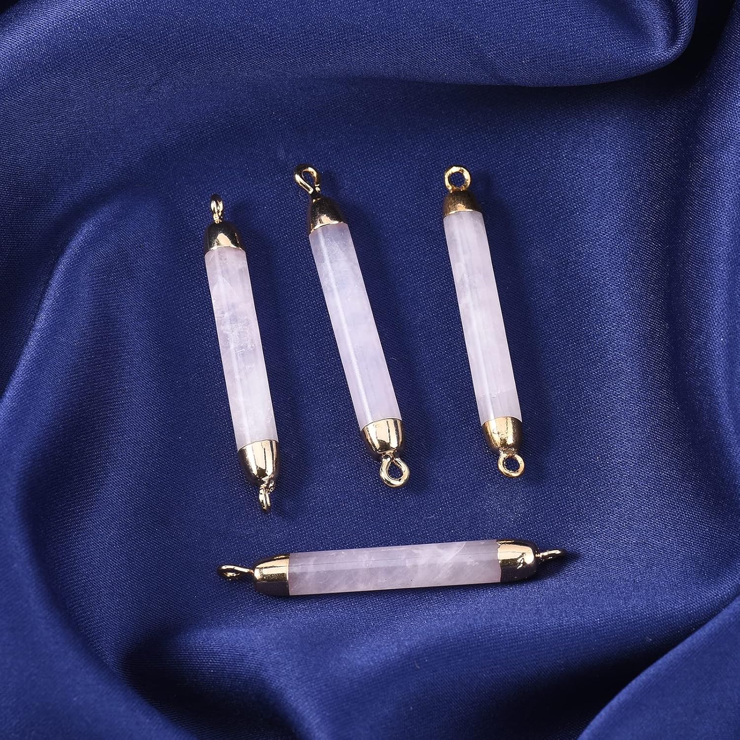 

LiQunSweet 5 шт. Натуральный кристалл розового кварца, камень, подвеска-коннектор, звенья с драгоценными камнями с железной фурнитурой, колонна, золотистый, оптом для изготовления ювелирных изделий, DIY