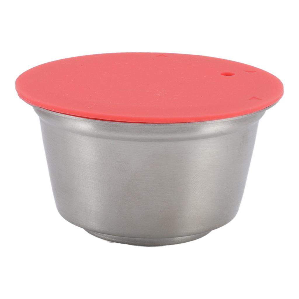 Stainless Steel Refill Coffee Capsules Reusable Coffee Filter Cup Set with Powder Cover for Dolce