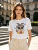 1pcs Funny Cartoon Owl Birds Unisex Tshirts For Girls Fashion Animals Printing Short T Shirts For Unisex Tshirts Lady Tops Tees