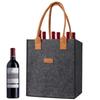 Felt Wine Carrier Bag 6 Partitions Wine Bottle Tote Bag Travel Hand Beer Bag Reusable For Picnic Party Travel Camping