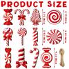 12Pcs Wooden Xmas Pendant Red Candy Cane Decoration New Hanging Ornaments  New Year
