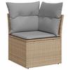Garden Sofa Set with Cushions 4 Pcs Beige Poly Rattan