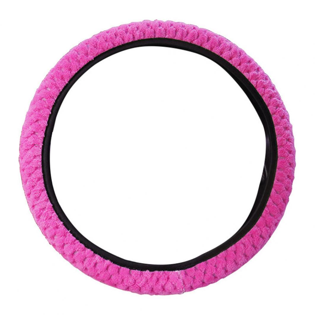 

Универсальный зимний противоскользящий мягкий плюшевый защитный чехол на руль автомобиля розы красного