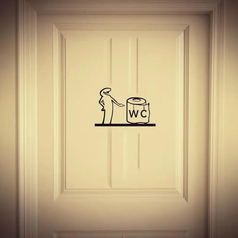 La Linea Minimalistische Linienkunst Aufkleber Türaufkleber Schlafzimmer, Küche, Badezimmer Schild Cartoon-Charakter Design Heimdekoration