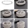 Rhinestone Elastic Arm Bracelet for Bride's Hand - Multi-Row Performance Jewelry B330
