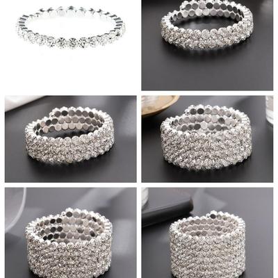 Bracciale Elastico con Strass per il Braccio della Sposa - Gioiello da Performance Multiriga B330