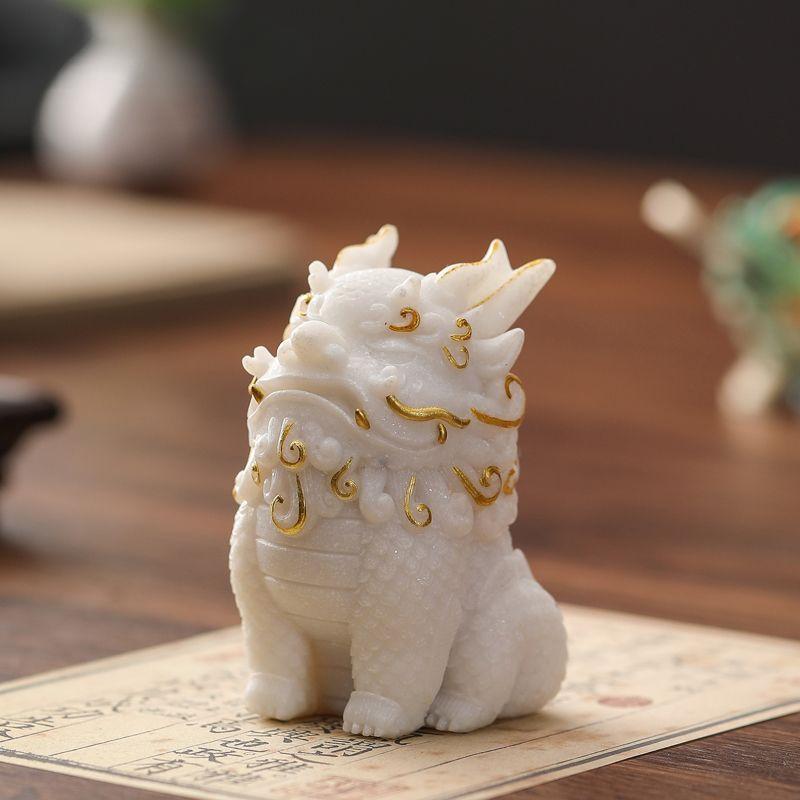 Sand Rock Fortunate Table Decoration God of Wealth Office Desktop Ornament Pure Handmade National Tide Lovely Decoration Kylin