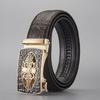 Belt Men'S Business High-End Leather Alligator Pattern Automatic Buckle Belt Embossing